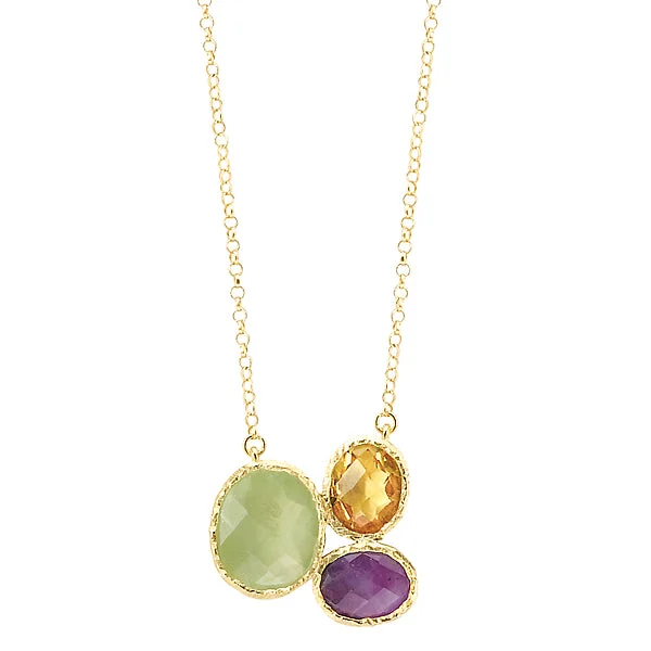 Ladies refined office necklaces -Ladies Fashion Gemstone Necklace