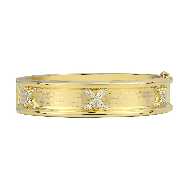 Ladies 10K gold gleam bracelets -Bangle - Diamond (2285B)