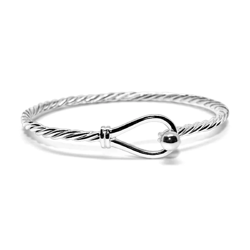 Ladies inspiring spark bracelets -Braided Loop Knot Bracelet in Sterling Silver with a Sterling Silver Ball