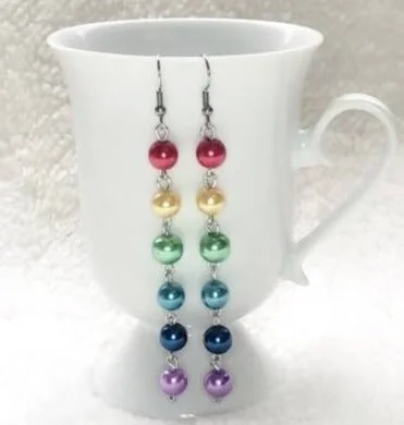 Ladies Earrings for Dance Shine-Rainbow Pearl Earrings