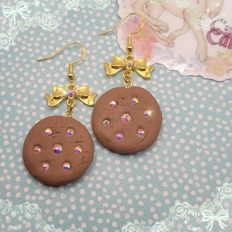 Ladies Earrings for Girl Spark-Sparkle Biscuit Bow Earrings