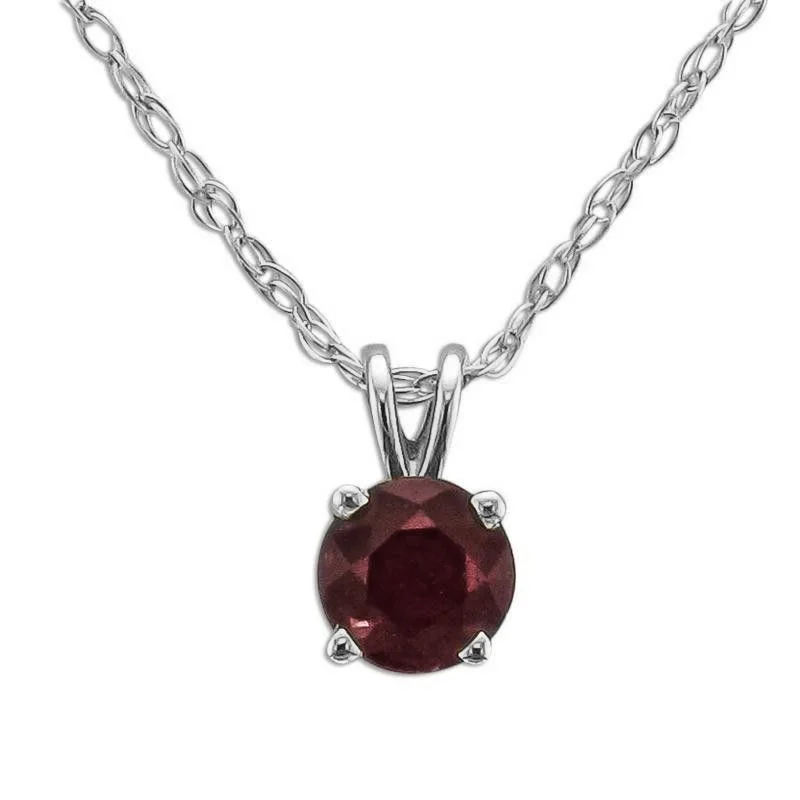 Ladies hefty gleam necklaces -14KT GOLD 1/3 CTW ROUND RUBY NECKLACE