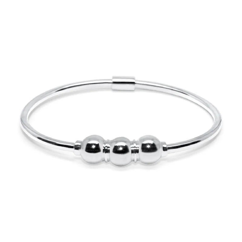 Ladies radiant shine bracelets -Triple Cape Cod Ball Bracelet in All Sterling Silver