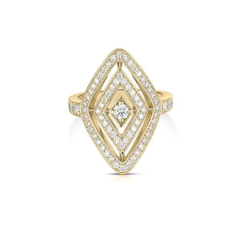 Ladies Rings Classic Spark-Roberto Coin 18k Yellow Gold Diamante Ring - .85cttw