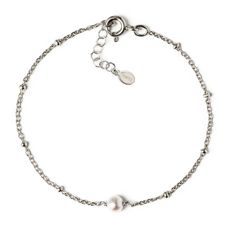 Ladies horse gallop bracelets -Pearl Bead Chain Bracelet