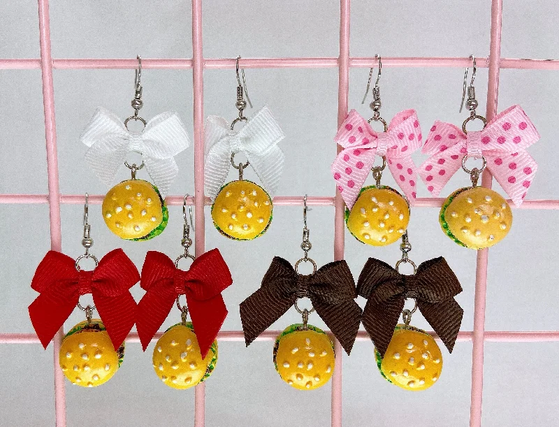 Ladies Earrings for Office Glow-Hamburger Earrings (4 Colors)