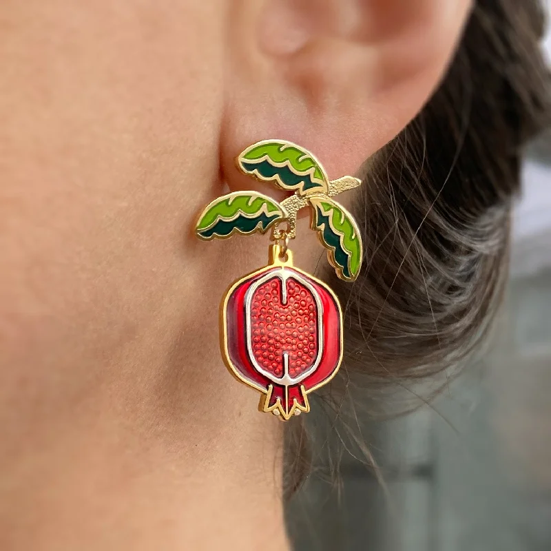 Ladies Earrings with Globe Spark-Amar & Riley Earrings - Pomegranate