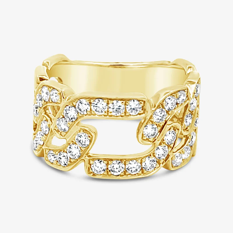 Ladies Rings Artistic Glow-Link Style Wide Diamond Ring