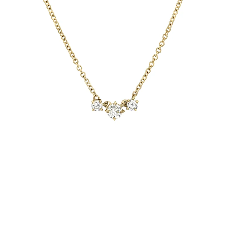 Ladies perfect balance necklaces -Eclat Three Diamond Necklace