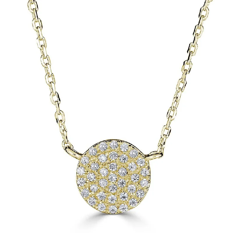 Ladies natural essence necklaces -EMILIQUE 14KT GOLD 0.20 CTW DIAMOND CIRCLE NECKLACE