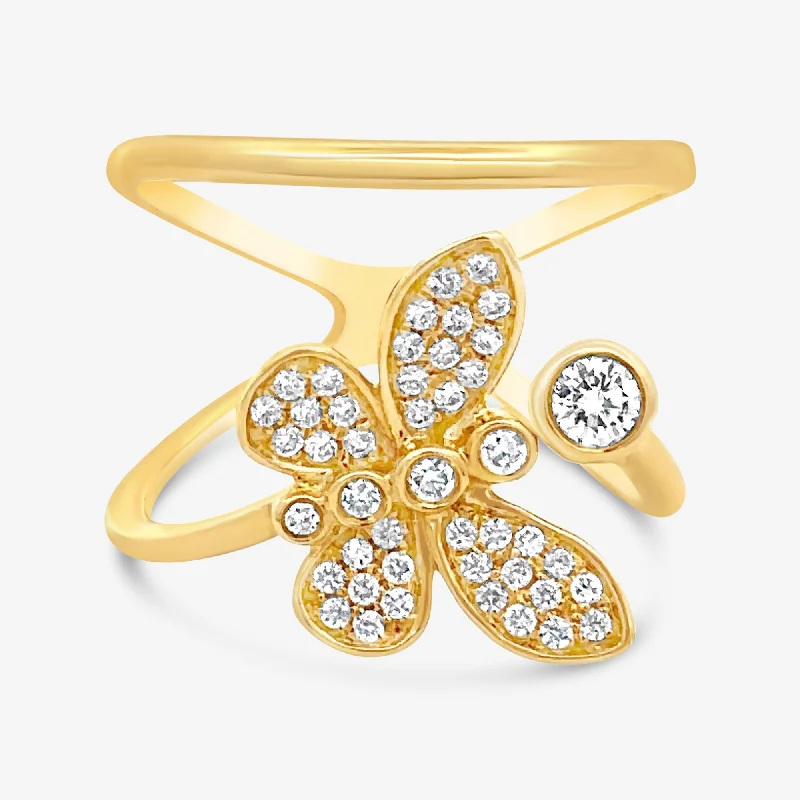 Ladies Rings with Clear Zircon-Butterfly Wrap Ring