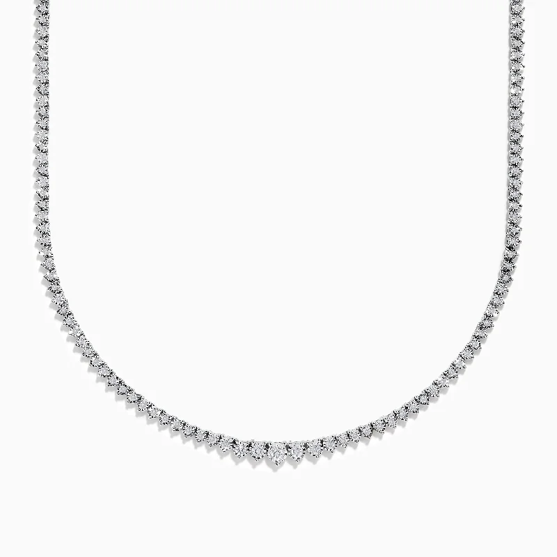 Ladies vibrant fashion necklaces -Pave Classica 14K White Gold Diamond Tennis Necklace 1.94 TCW