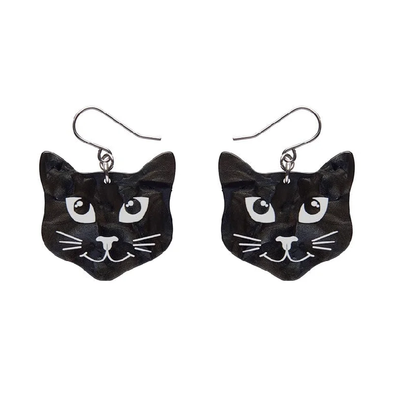 Ladies Earrings Timeless Spark-Erstwilder - Black Cat Drop Earrings (Black) - Best of Halloween (2024)