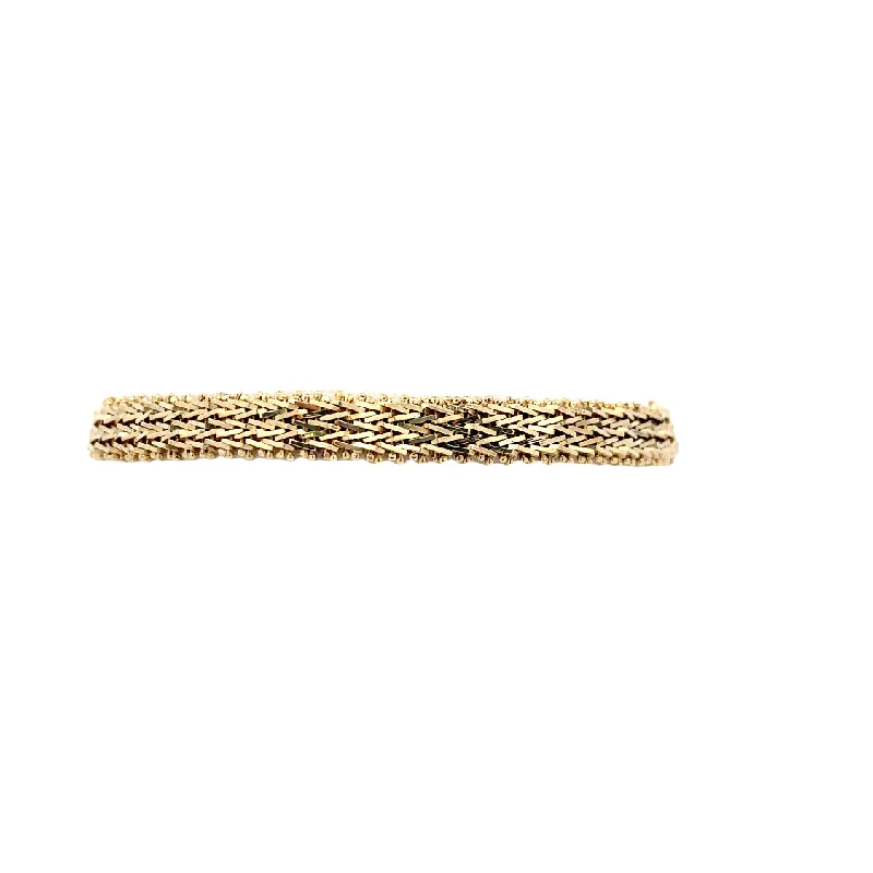 Ladies joyful gleam bracelets -Estate Fancy Link Bracelet in Yellow Gold