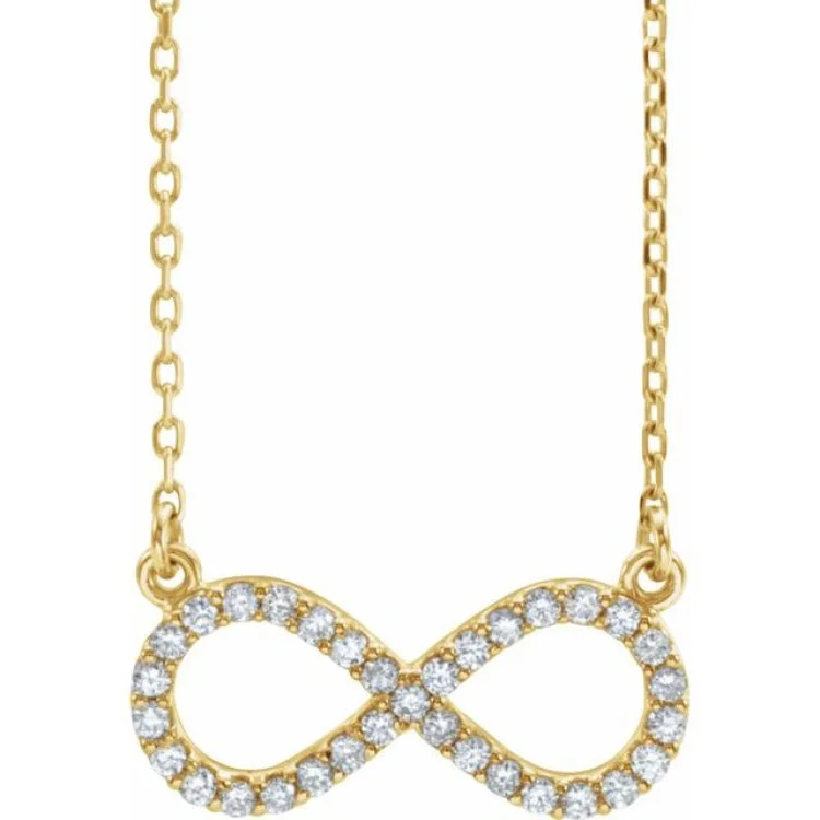 Ladies stellar shine necklaces -14K Yellow 1/6 CTW Natural Diamond Infinity 17" Necklace