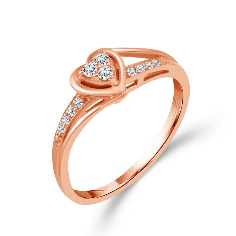 Ladies Rings with White Muscovite-14K Rose Gold Diamonds and Pink Sapphires Promise Ring RP-0927TPPSA97