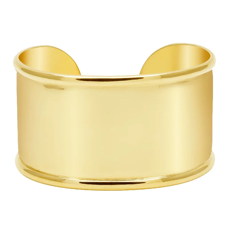 Ladies custom etched bracelets -Cuff Bangle - 18k Gold