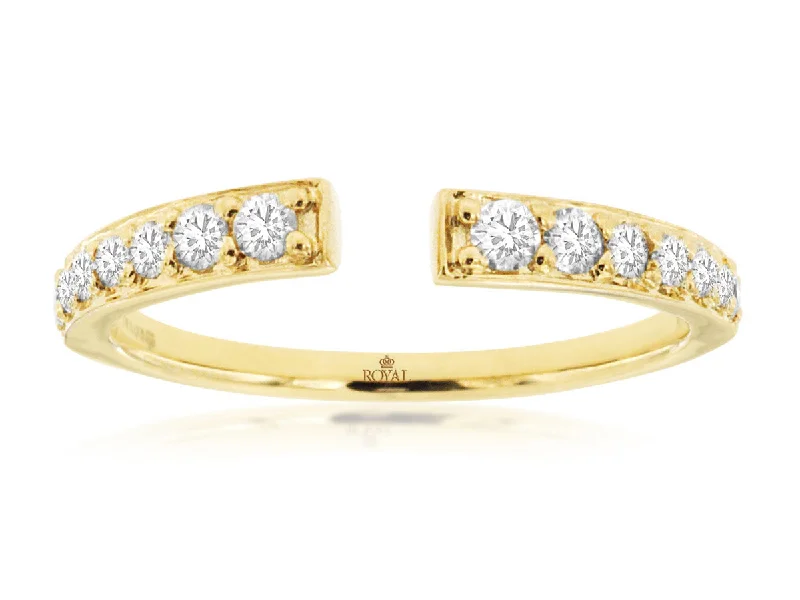 Ladies Rings with Bronze Enstatite-Yellow Gold Diamond Open Ring