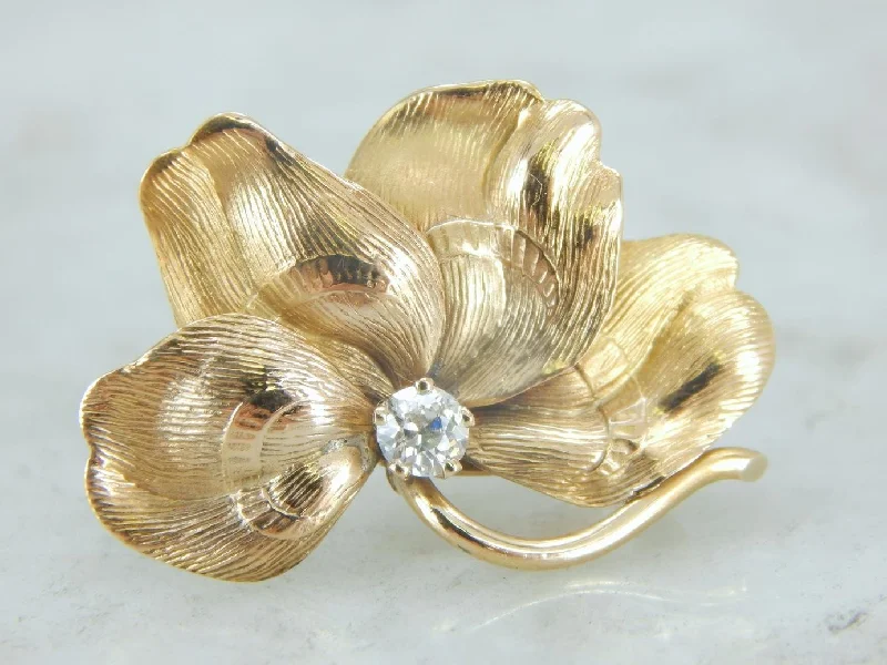 Ladies lively glow brooches -Lucky Four Leaf Clover Brooch with Diamond Detail