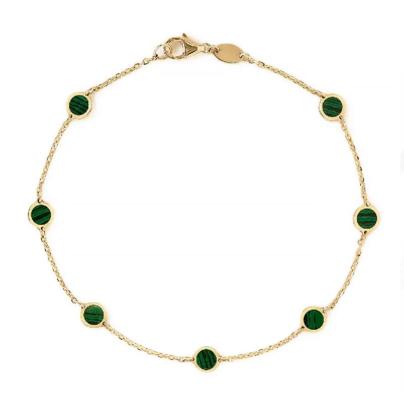 Ladies companion bond bracelets -Gemstone Circle Bracelet Malachite