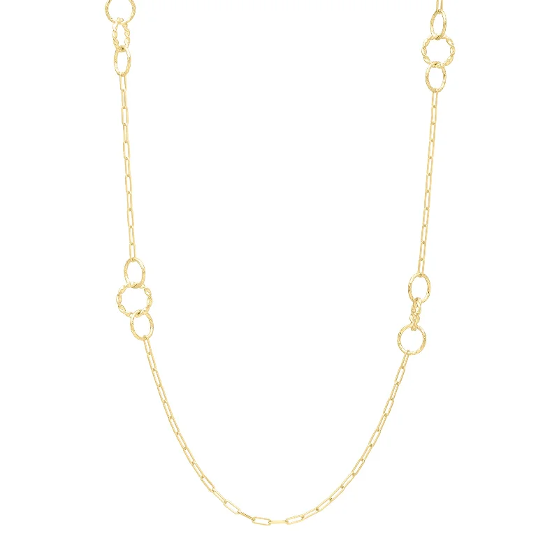 Ladies balanced charm necklaces -14K Twisted Link Paperclip Necklace