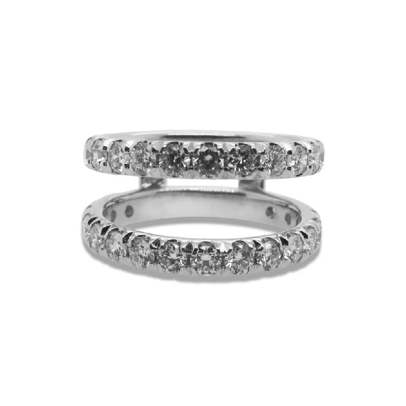 Ladies Rings with Gold Milarite-14k White Gold Diamond Ring Guard - 2.04ctw