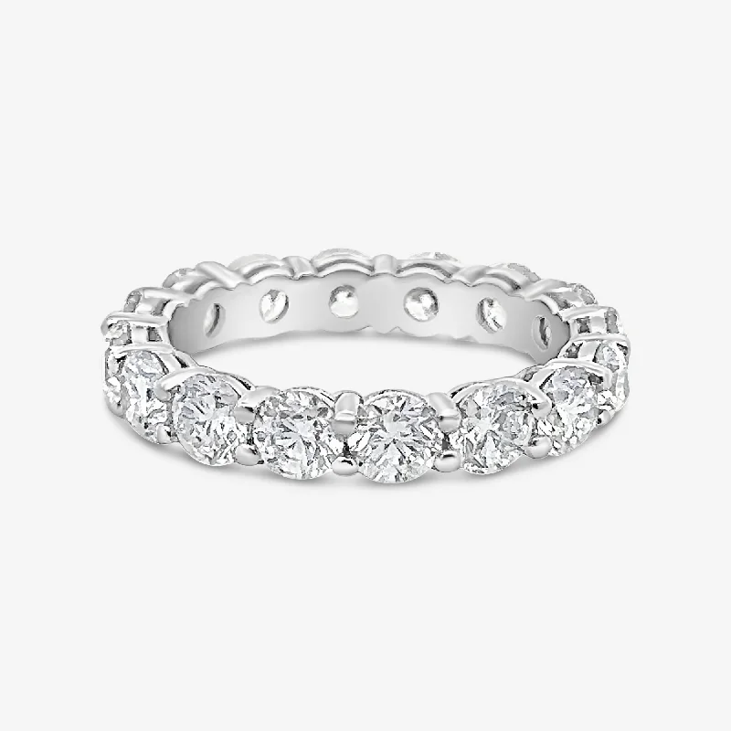 Ladies Rings with Soft Morganite-Finesse Collection 3.40CT Diamond Eternity Ring