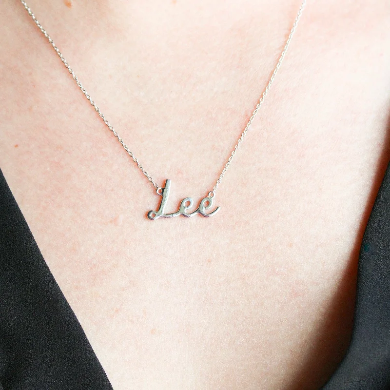 Ladies angular geometric necklaces -Lee Script Necklace