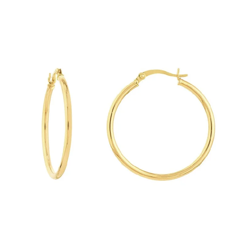 Ladies Earrings for Nurse Glow-Yellow Gold 30 mm Hoop Earrings