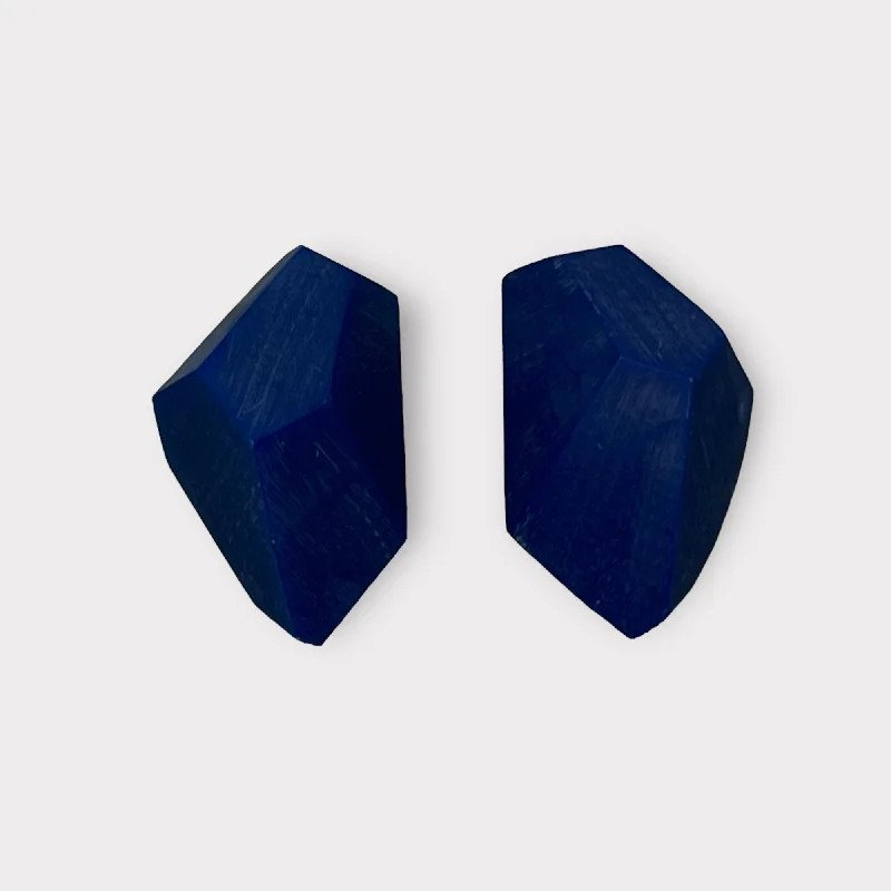 Ladies Earrings with Square Glow-Brutalist Blue Porte Bleue Earrings