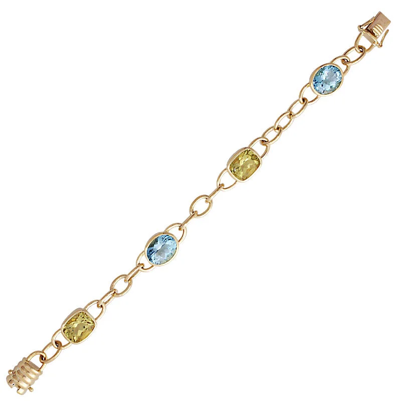 Ladies sisterly spark bracelets -Bracelet- Blue Topaz And Lemon Quartz