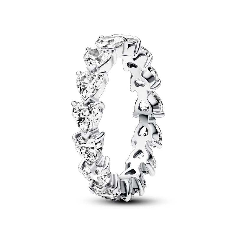 Ladies Rings with Bloom Spark-Row of Hearts Eternity Ring 193103C01