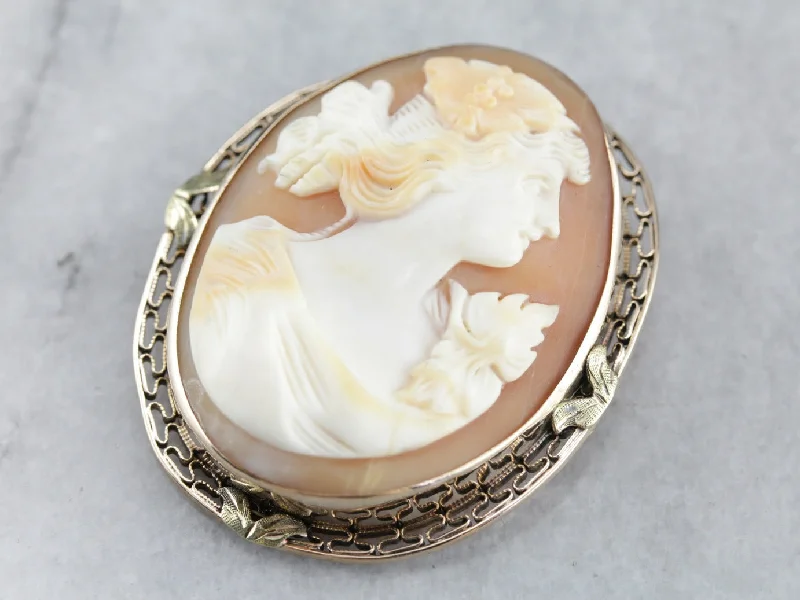 Ladies solar flare brooches -Vintage Cameo Brooch or Pendant