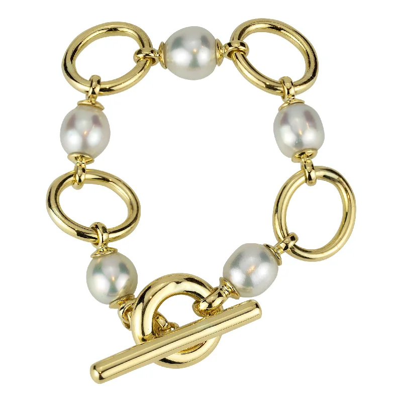 Ladies luxurious gleam bracelets -Toggle Bracelet - South Sea Pearl (2277E)