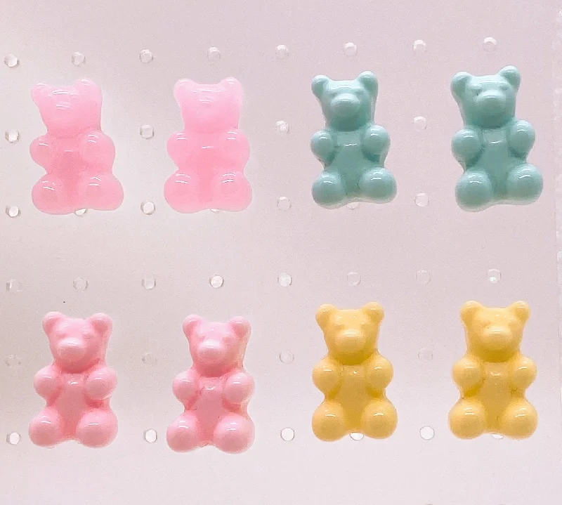 Ladies Earrings for Special Shine-Instant Shipping! Gummi Bear Stud Earrings (4 Colors)