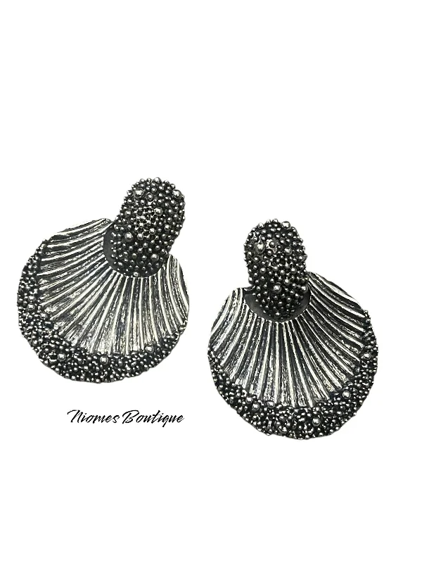 Ladies Earrings with Black Onyx-Crystal Earrings