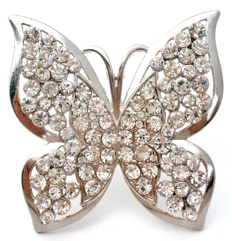 Ladies empowering shine brooches -Vintage Butterfly Rhinestone Brooch Pin