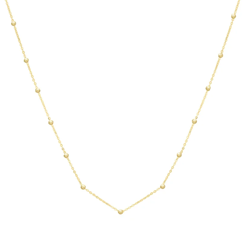 Ladies woodland hue necklaces -14K Saturn Bead Chain Necklace