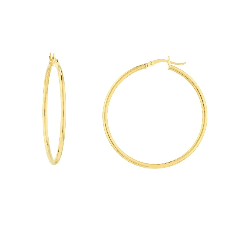 Ladies Earrings for Kin Shine-Yellow Gold Large Hoop Earrings