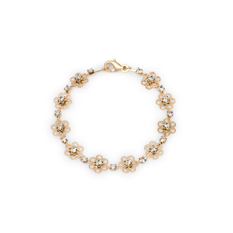 Ladies spiritual whisper bracelets -THE ICED OUT FLOWER TENNIS BRACELET