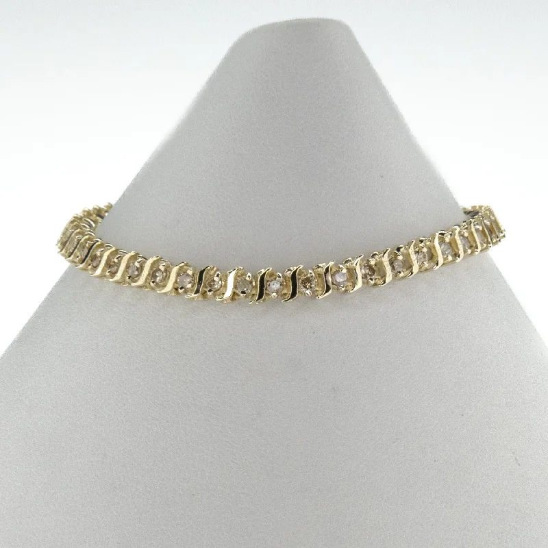 Ladies glass glow bracelets -2.50ctw Multi Diamond 7.5" Tennis Bracelet in 10K Yellow Gold