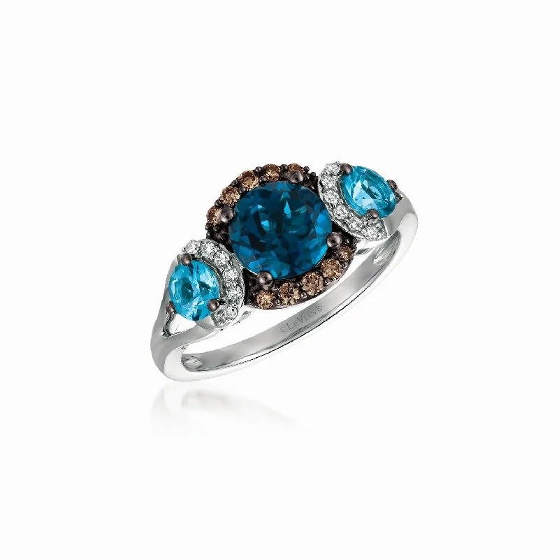 Ladies Rings for Teacher Shine-Le Vian ROYALBLUES Deep Sea Blue Topaz™ Chocolatier® Ring TQTN 21