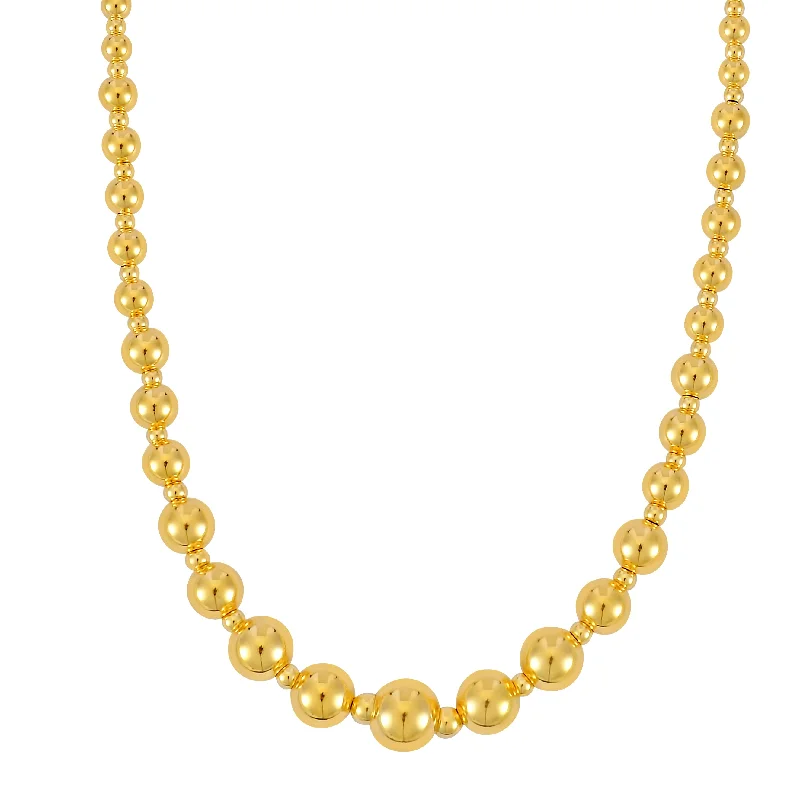 Ladies country grace necklaces -14K Gold Graduated Statement Pallina Necklace