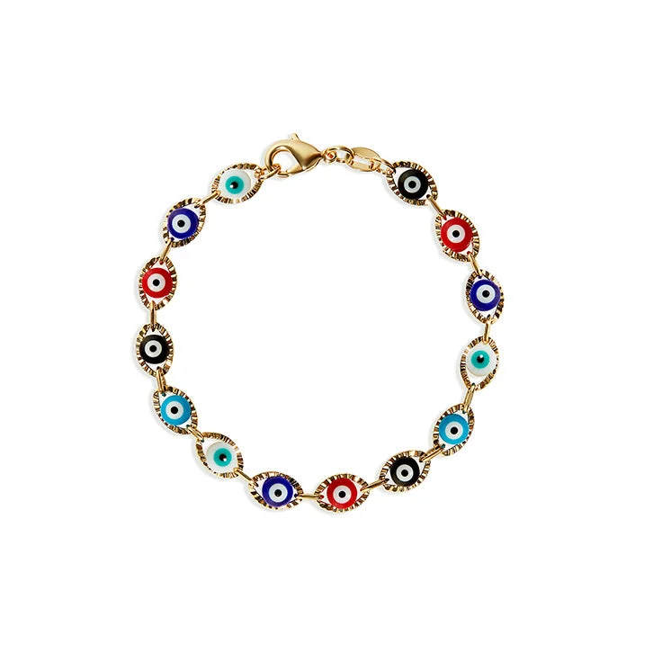 Ladies horse gallop bracelets -THE MULTI COLOR EVIL EYE LINK BRACELET