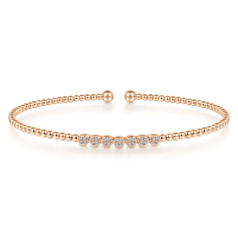 Ladies lunar charm bracelets -Diamond Bujukan Bangle in Rose Gold by Gabriel NY