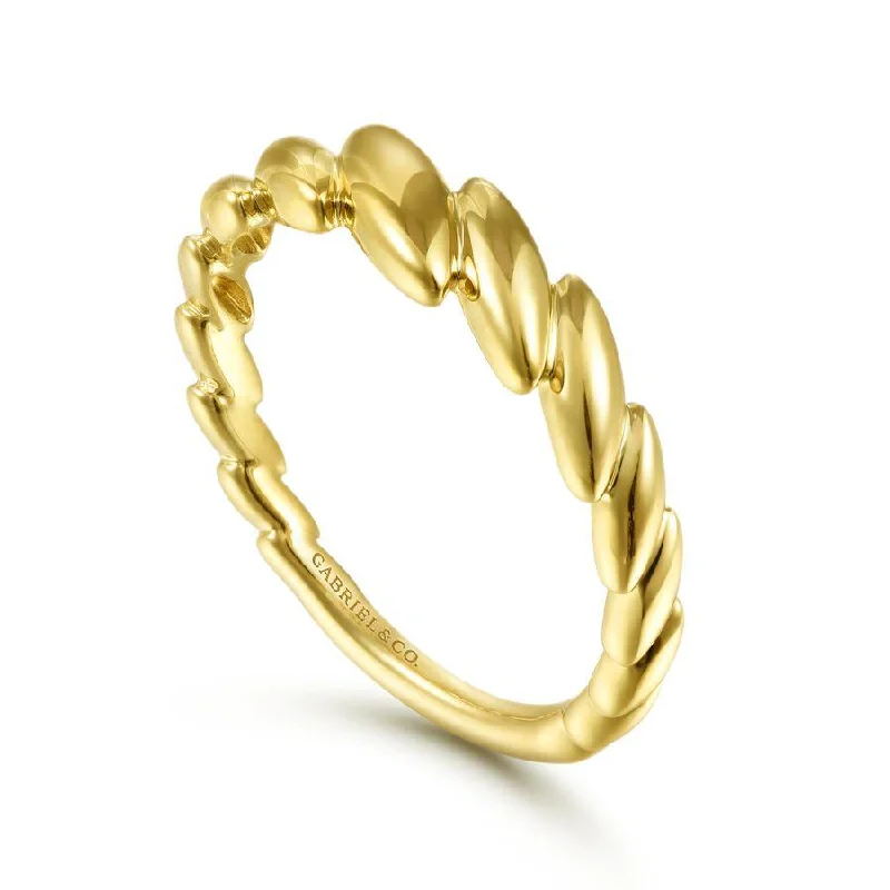 Ladies Rings for Mom Shine-Gabriel & Co. - LR51854Y4JJJ - 14K Yellow Gold Tilted Leaf Ring