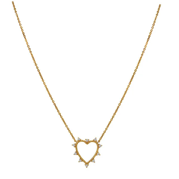 Ladies cosmic fate necklaces -Ladies Fashion Diamond Heart Necklace