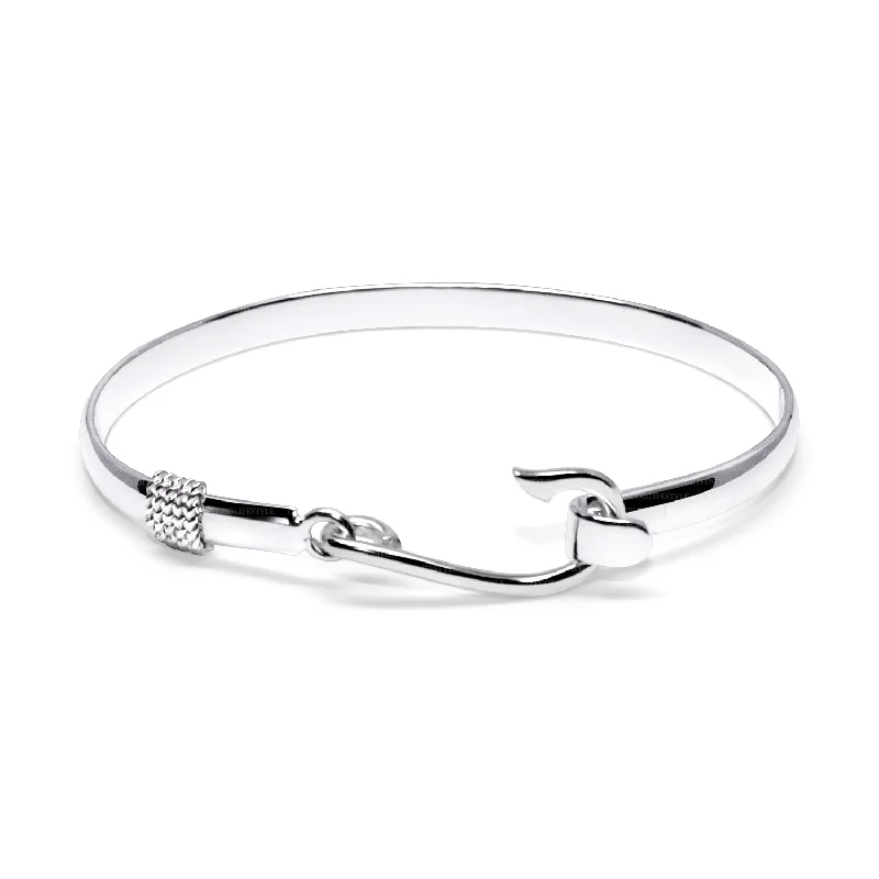 Ladies strong pulse bracelets -Fish Hook Bracelet in Sterling Silver