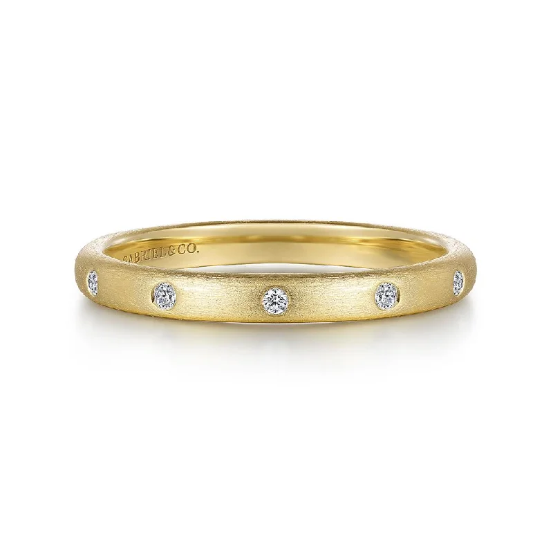 Ladies Rings with Hex Shine-Gabriel & Co. 14K Yellow Gold Diamond Stackable Ring