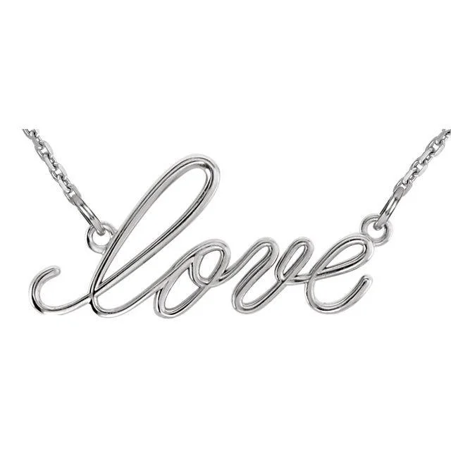 Ladies twinkling star necklaces -14KT GOLD 16" LOVE PENDANT NECKLACE